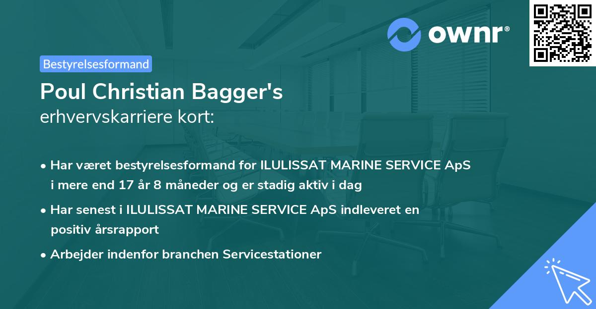 Poul Christian Bagger's erhvervskarriere kort