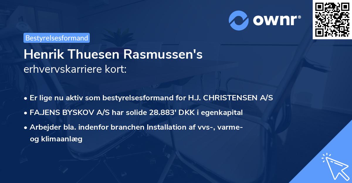 Henrik Thuesen Rasmussen's erhvervskarriere kort