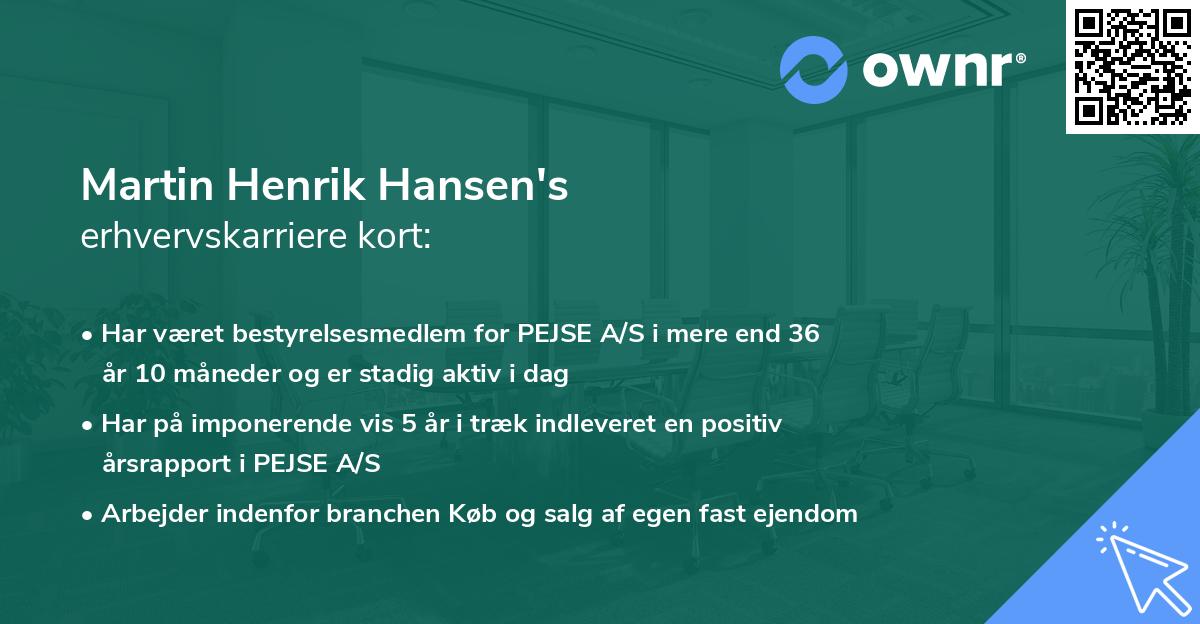 Martin Henrik Hansen's erhvervskarriere kort