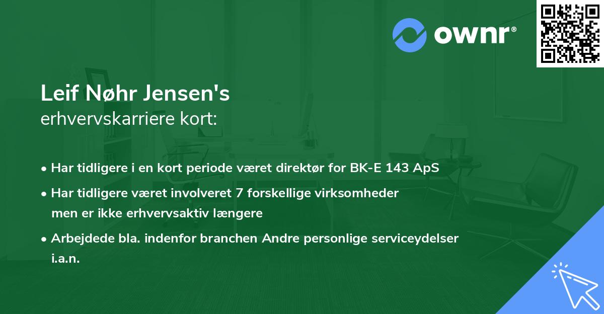 Leif Nøhr Jensen's erhvervskarriere kort