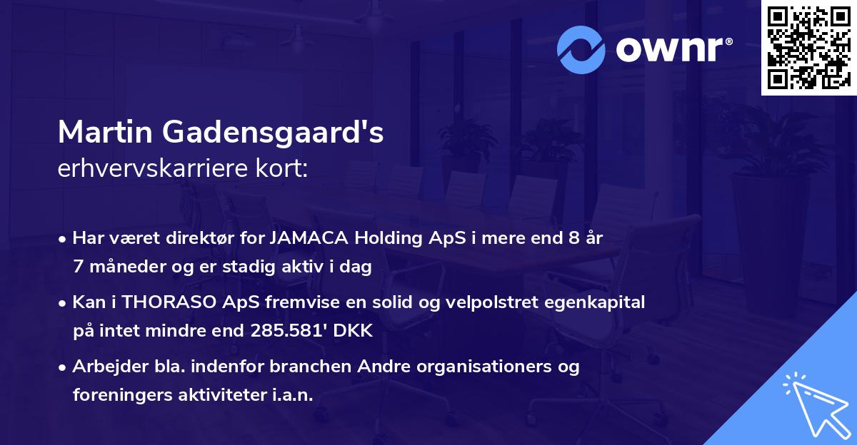 Martin Gadensgaard's erhvervskarriere kort