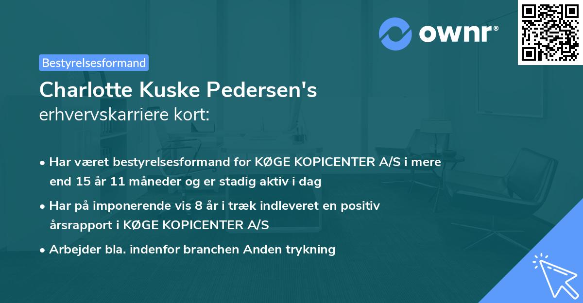 Charlotte Kuske Pedersen's erhvervskarriere kort