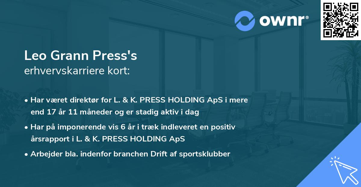 Leo Grann Press's erhvervskarriere kort