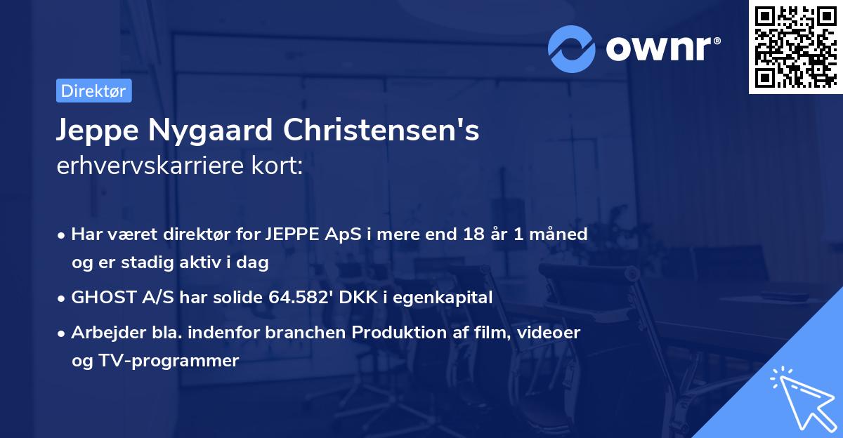 Jeppe Nygaard Christensen's erhvervskarriere kort