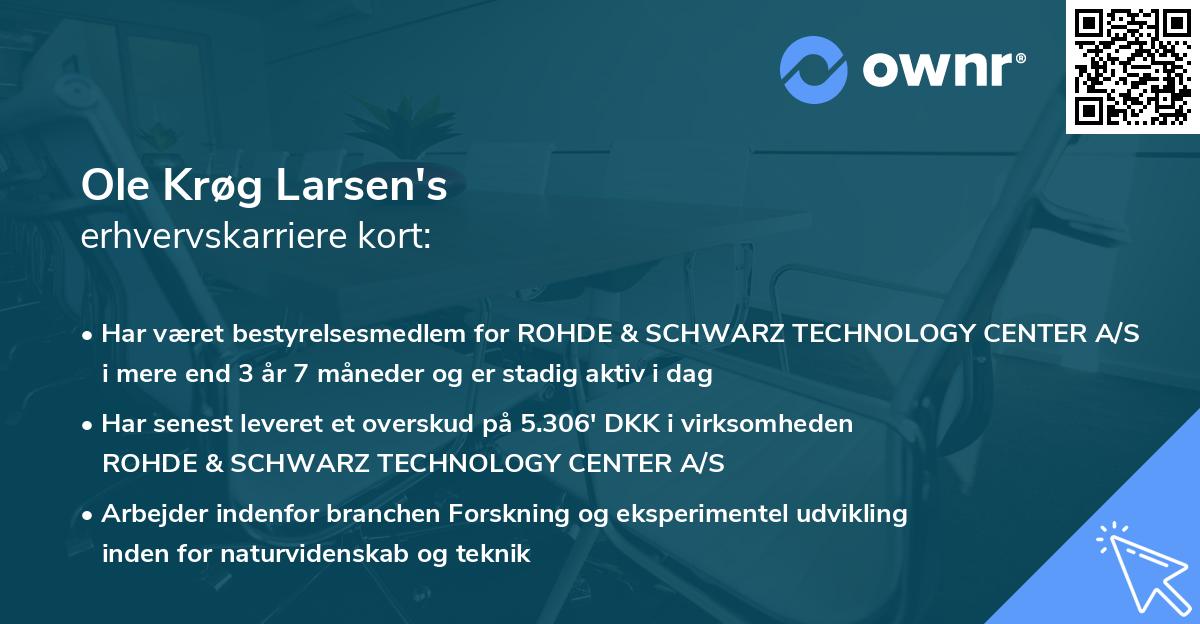 Ole Krøg Larsen's erhvervskarriere kort