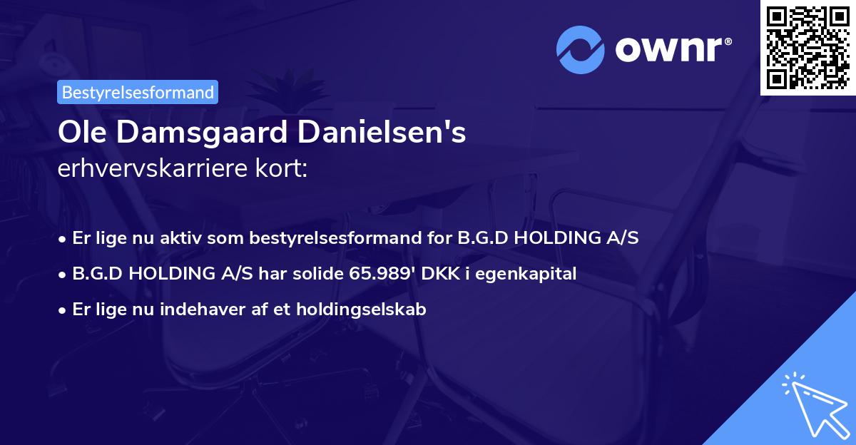 Ole Damsgaard Danielsen's erhvervskarriere kort