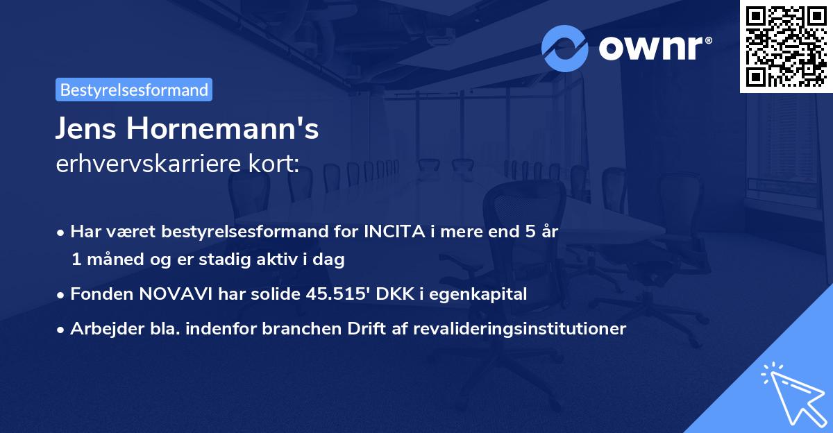 Jens Hornemann's erhvervskarriere kort