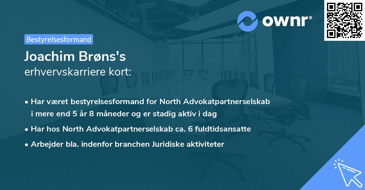 Joachim Brøns's erhvervskarriere kort