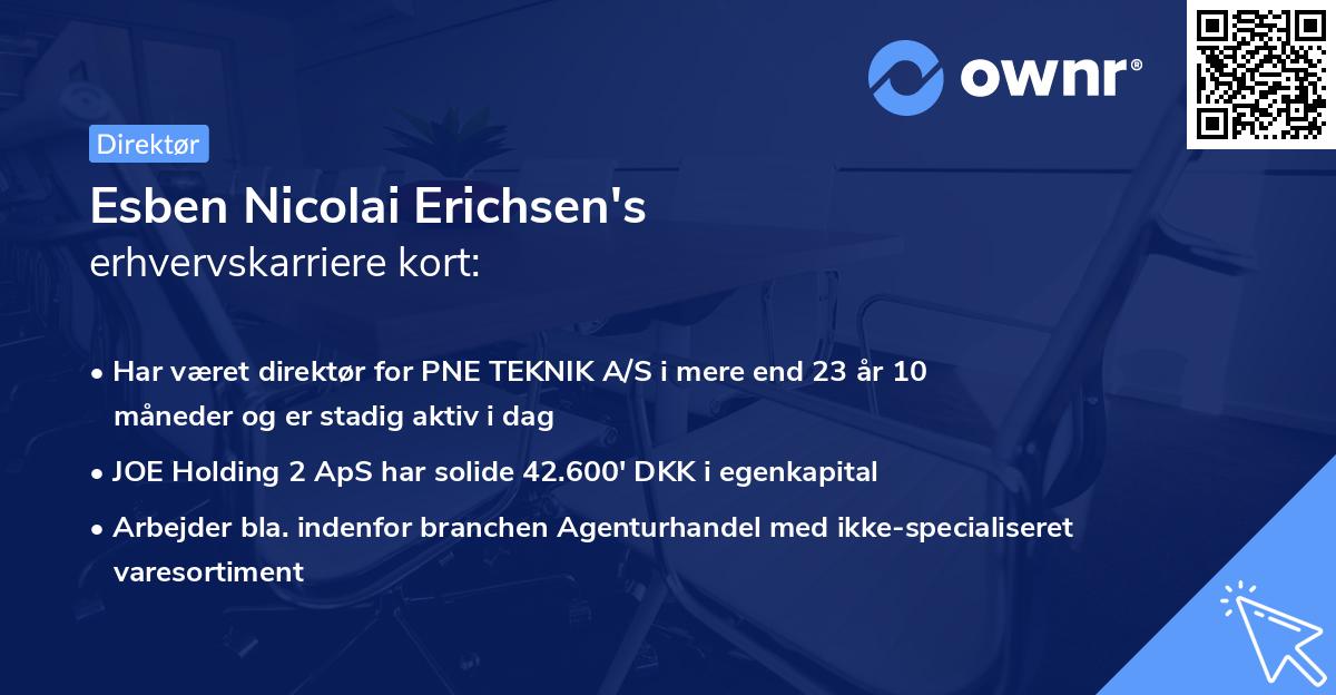 Esben Nicolai Erichsen's erhvervskarriere kort