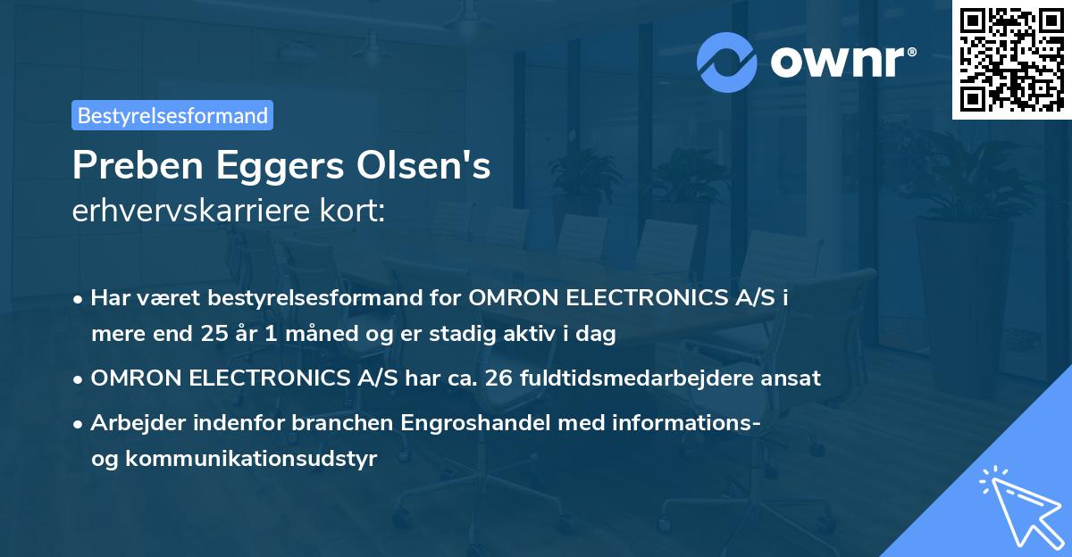 Preben Eggers Olsen's erhvervskarriere kort