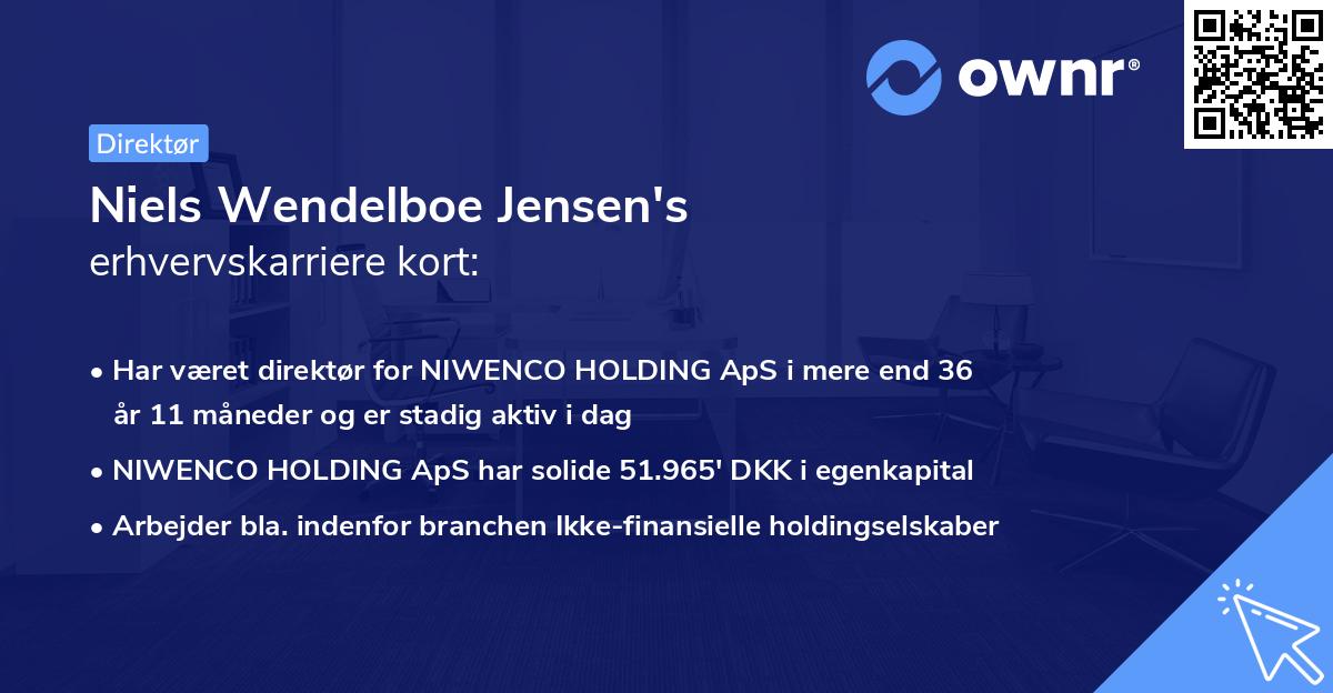 Niels Wendelboe Jensen's erhvervskarriere kort