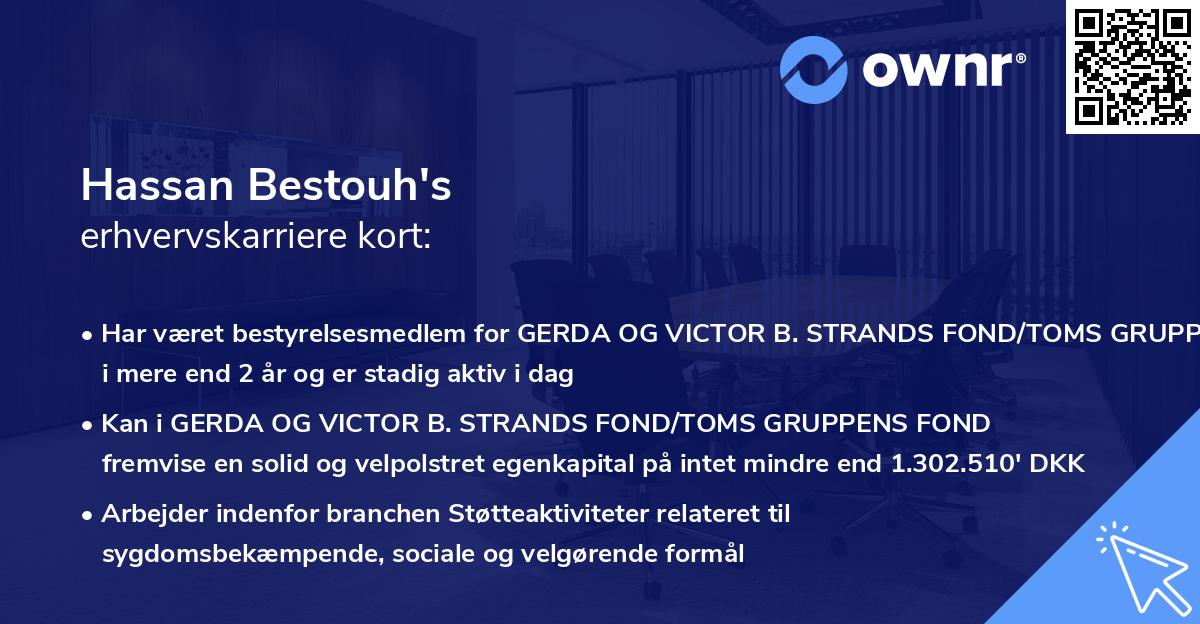 Hassan Bestouh's erhvervskarriere kort