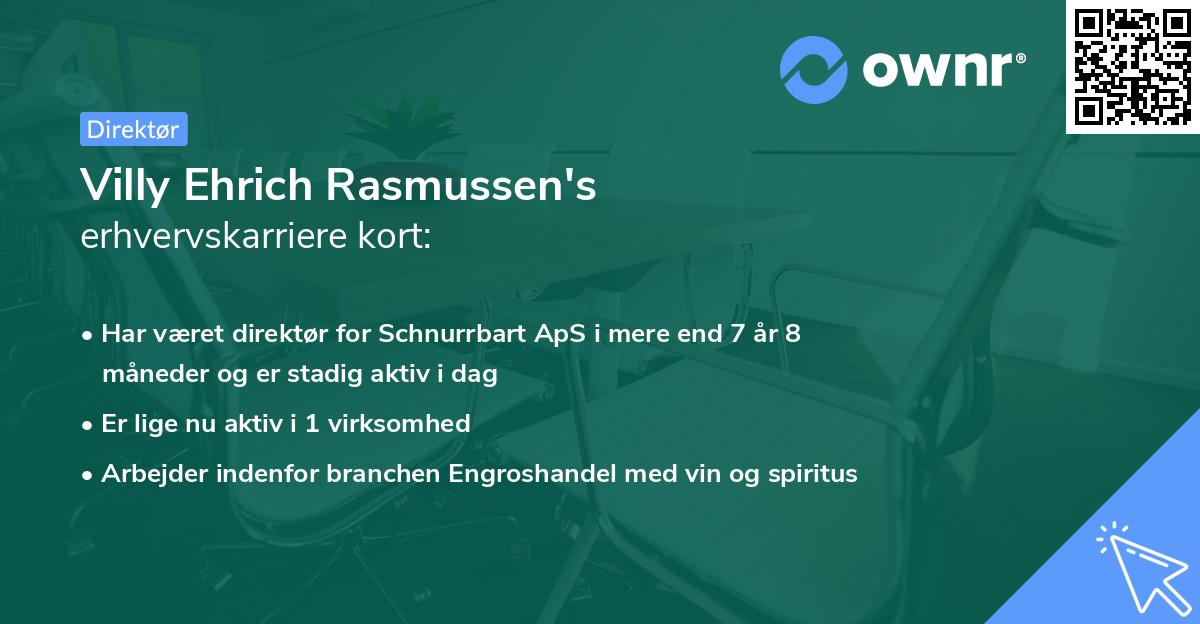 Villy Ehrich Rasmussen's erhvervskarriere kort