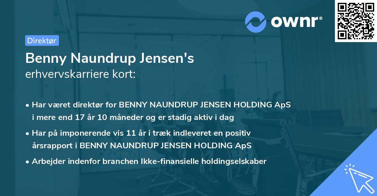 Benny Naundrup Jensen's erhvervskarriere kort