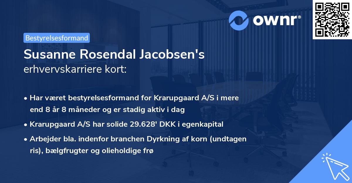 Susanne Rosendal Jacobsen's erhvervskarriere kort