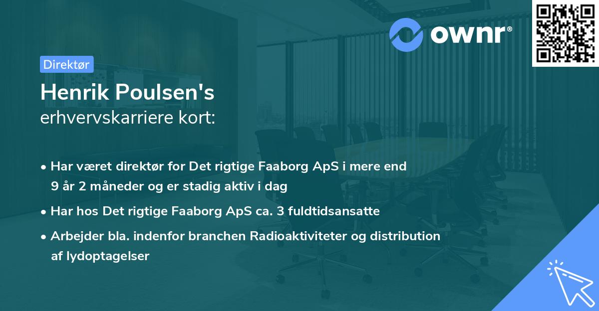 Henrik Poulsen's erhvervskarriere kort
