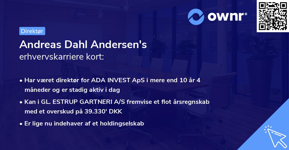 Andreas Dahl Andersen's erhvervskarriere kort