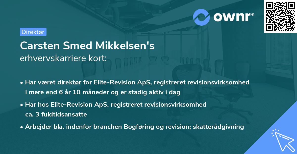 Carsten Smed Mikkelsen's erhvervskarriere kort