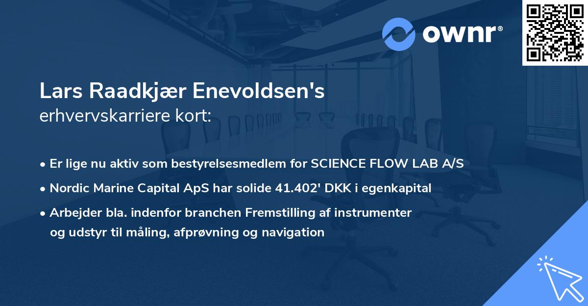 Lars Raadkjær Enevoldsen's erhvervskarriere kort