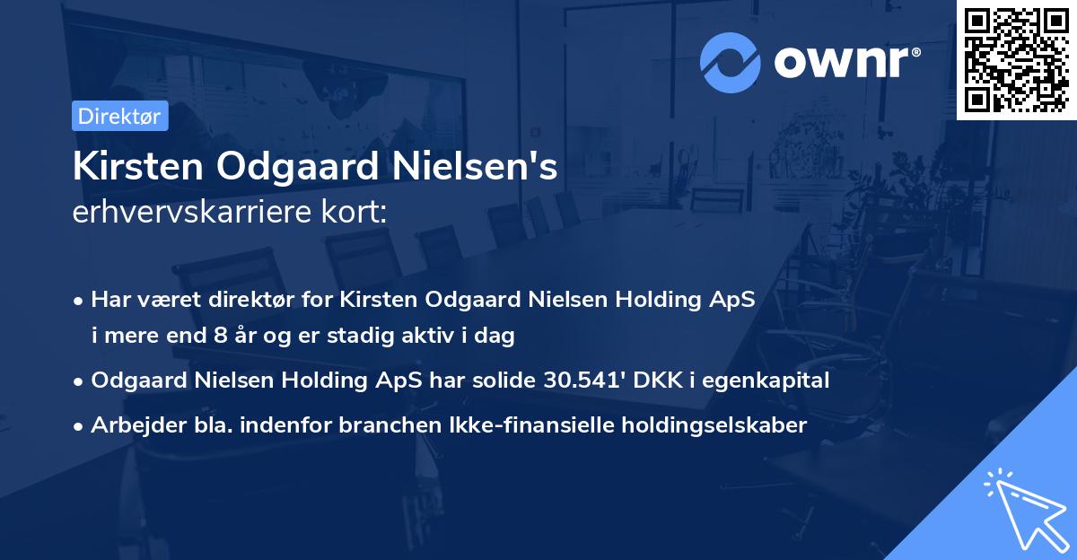 Kirsten Odgaard Nielsen's erhvervskarriere kort