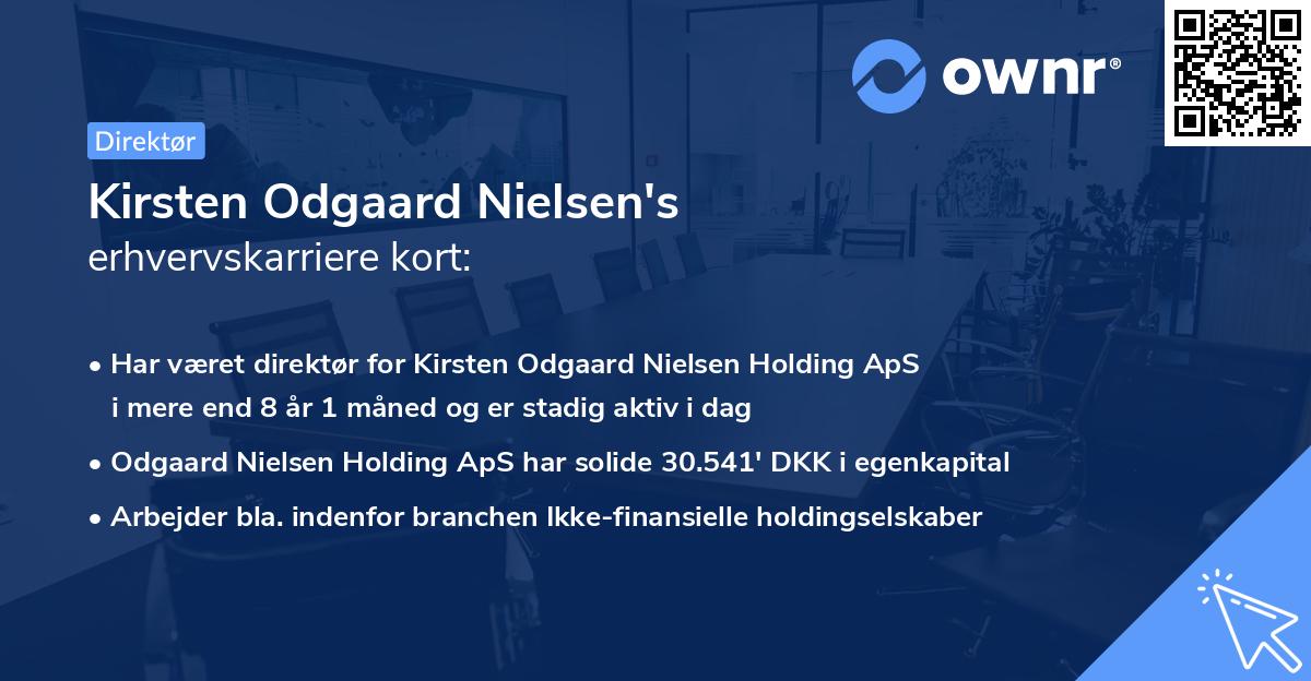 Kirsten Odgaard Nielsen's erhvervskarriere kort