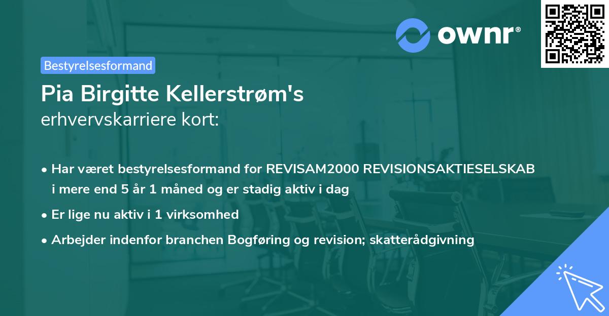 Pia Birgitte Kellerstrøm's erhvervskarriere kort