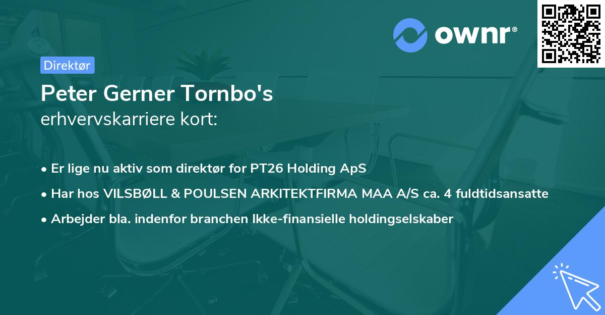 Peter Gerner Tornbo's erhvervskarriere kort