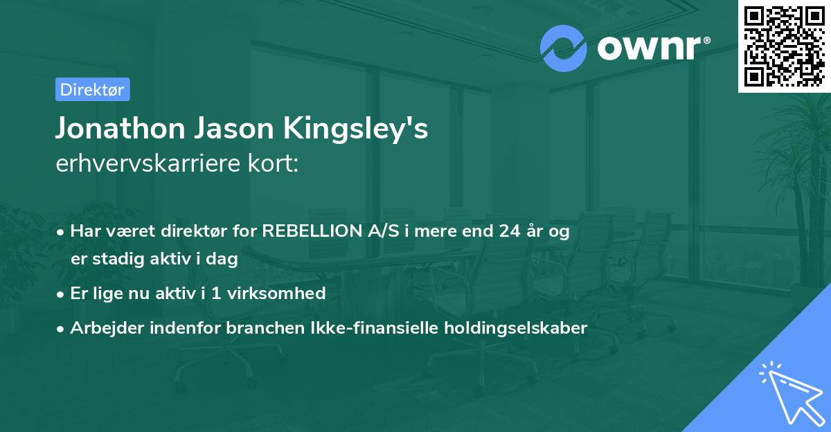 Jonathon Jason Kingsley's erhvervskarriere kort