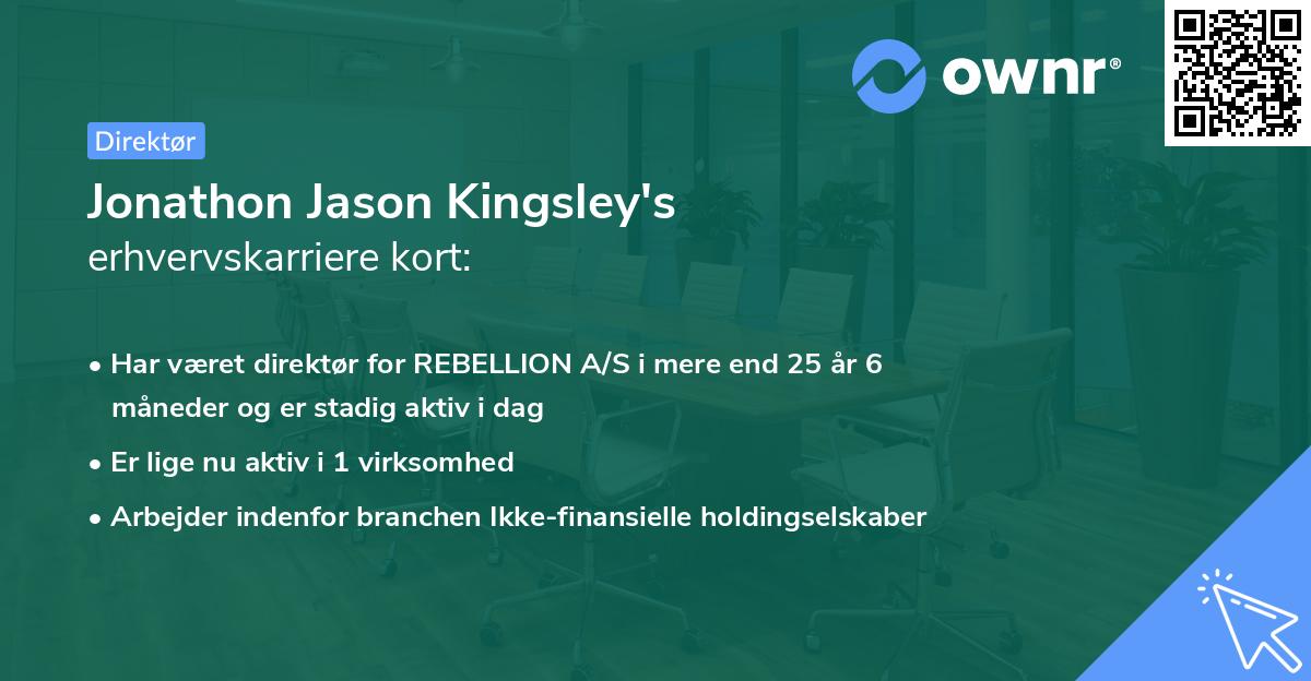 Jonathon Jason Kingsley's erhvervskarriere kort