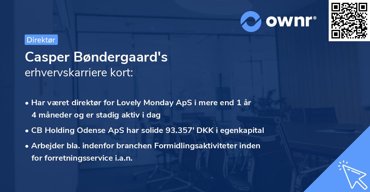 Casper Bøndergaard's erhvervskarriere kort
