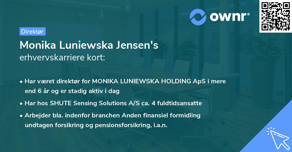 Monika Luniewska Jensen's erhvervskarriere kort