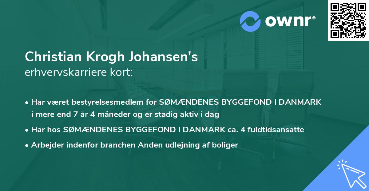 Christian Krogh Johansen's erhvervskarriere kort