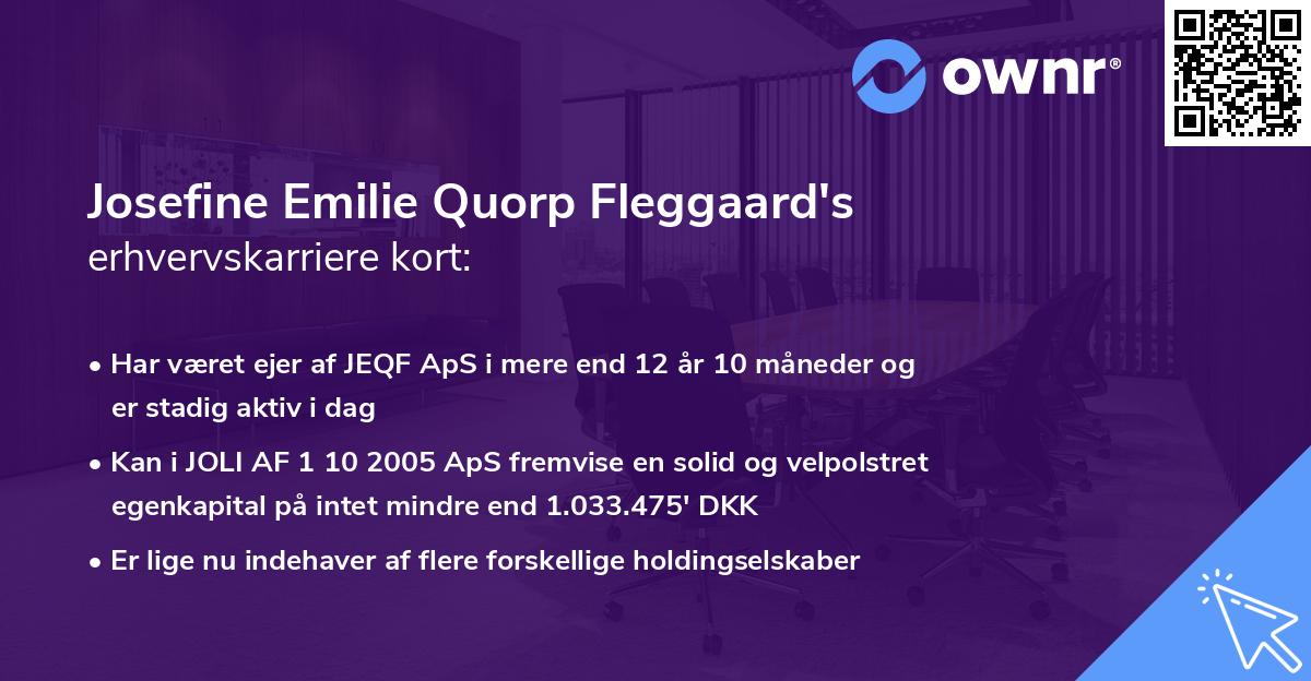 Josefine Emilie Quorp Fleggaard's erhvervskarriere kort