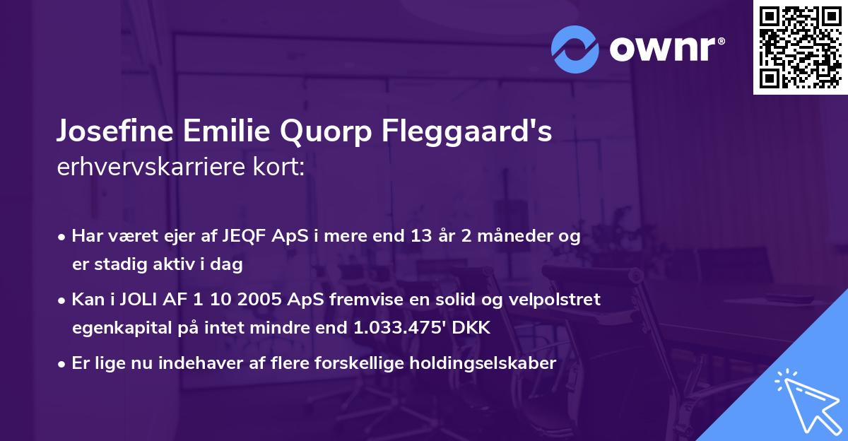 Josefine Emilie Quorp Fleggaard's erhvervskarriere kort