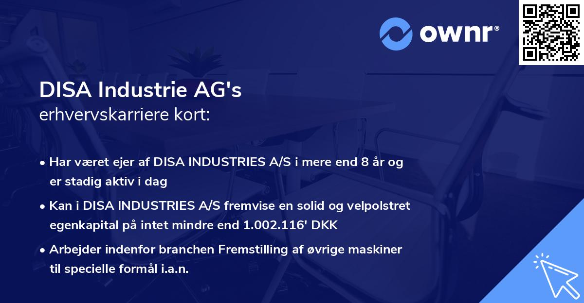 DISA Industrie AG's erhvervskarriere kort