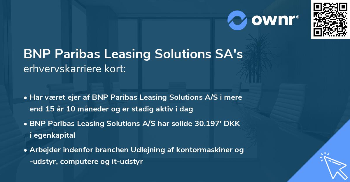 BNP Paribas Leasing Solutions SA's erhvervskarriere kort