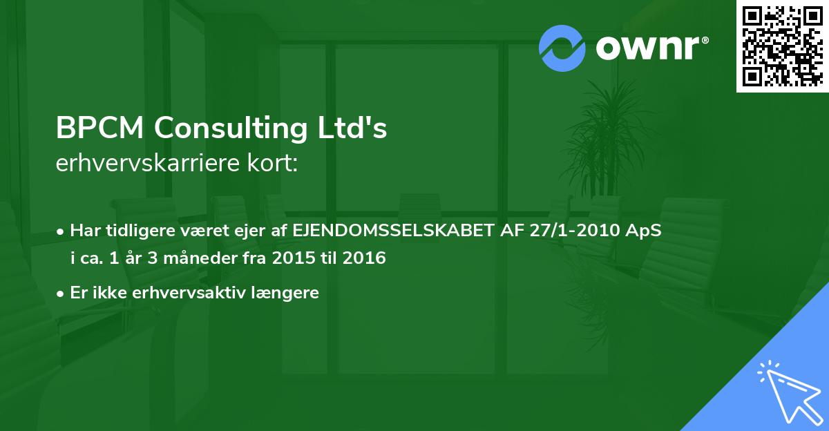 BPCM Consulting Ltd's erhvervskarriere kort