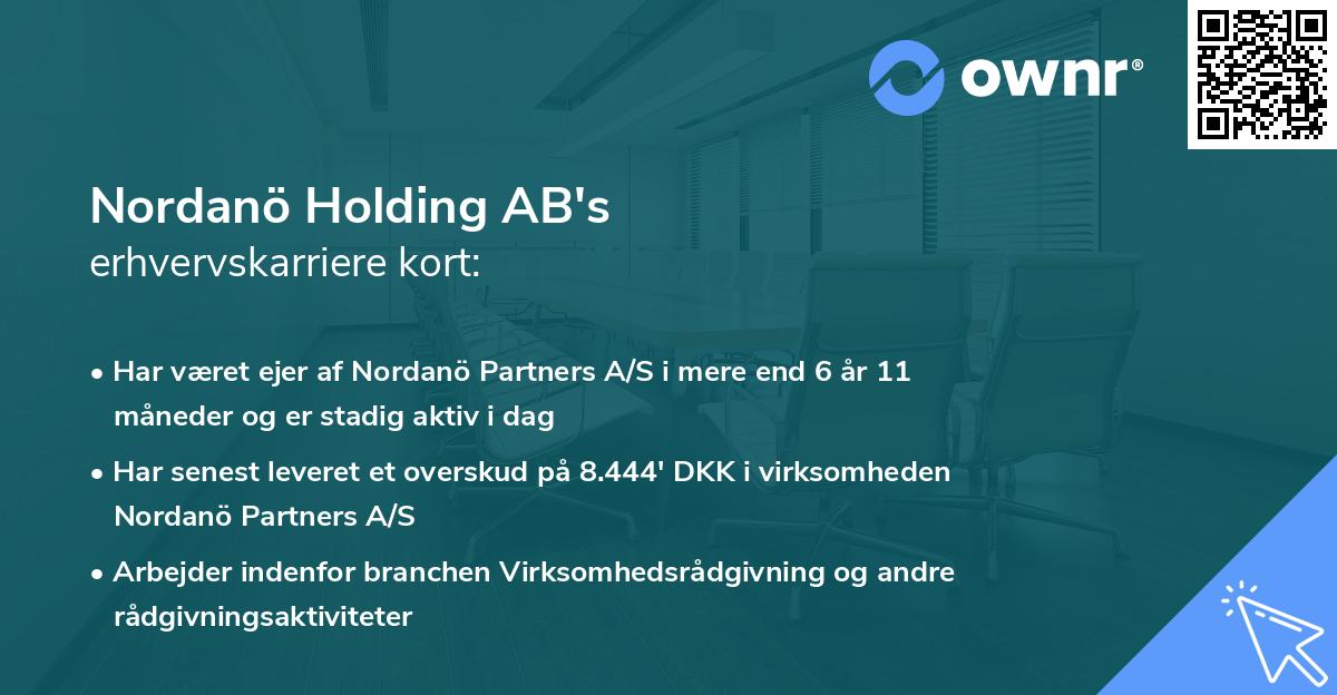 Nordanö Holding AB's erhvervskarriere kort