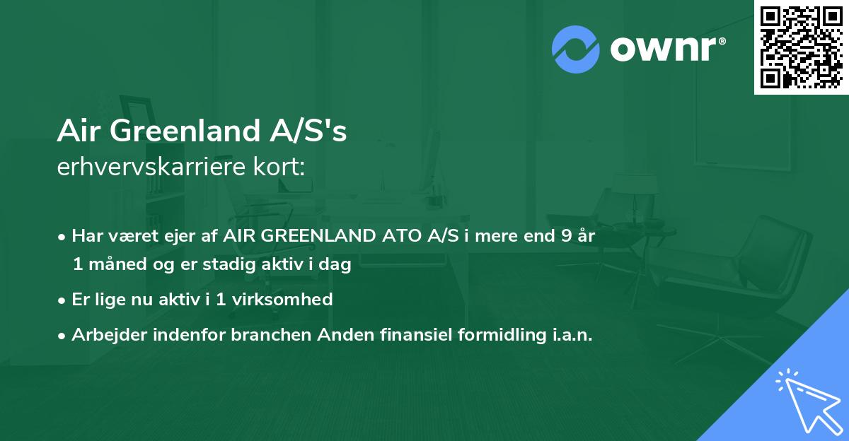 Air Greenland A/S's erhvervskarriere kort