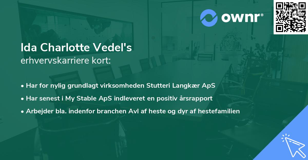 Ida Charlotte Vedel's erhvervskarriere kort
