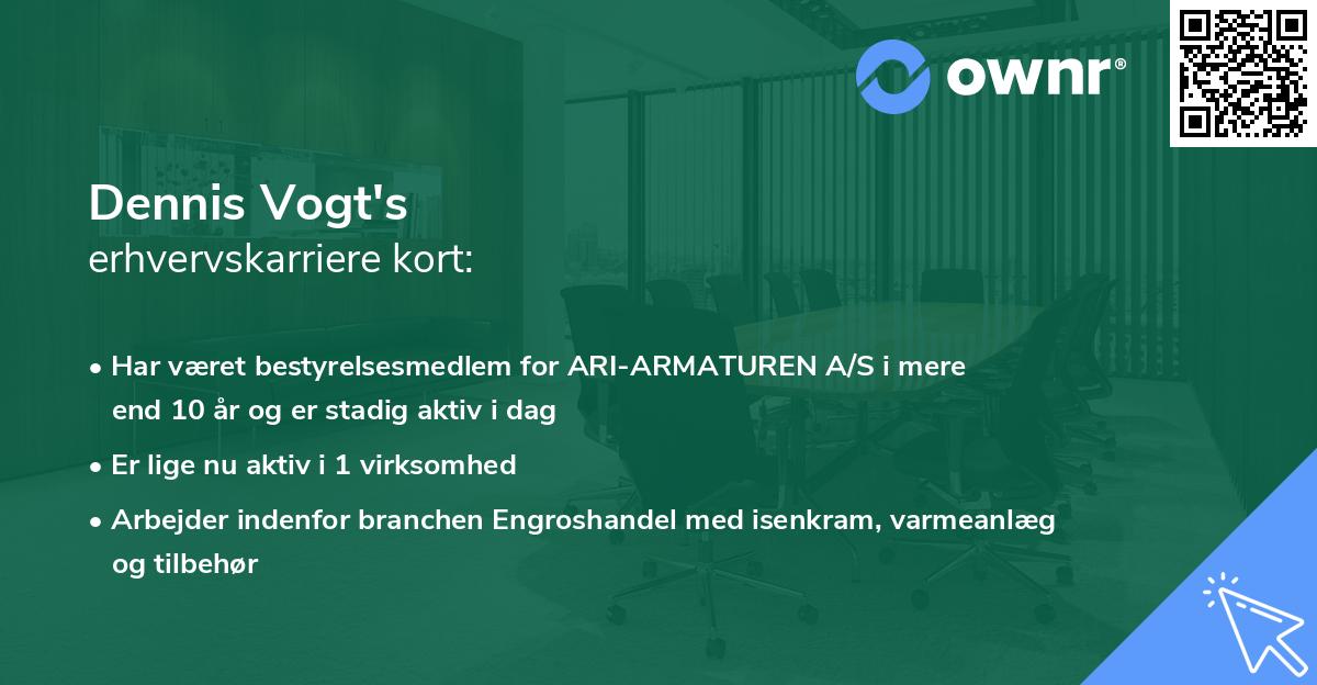 Dennis Vogt's erhvervskarriere kort