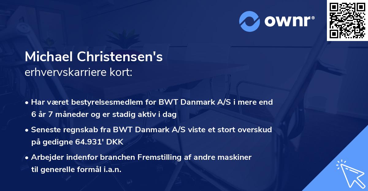 Michael Christensen's erhvervskarriere kort