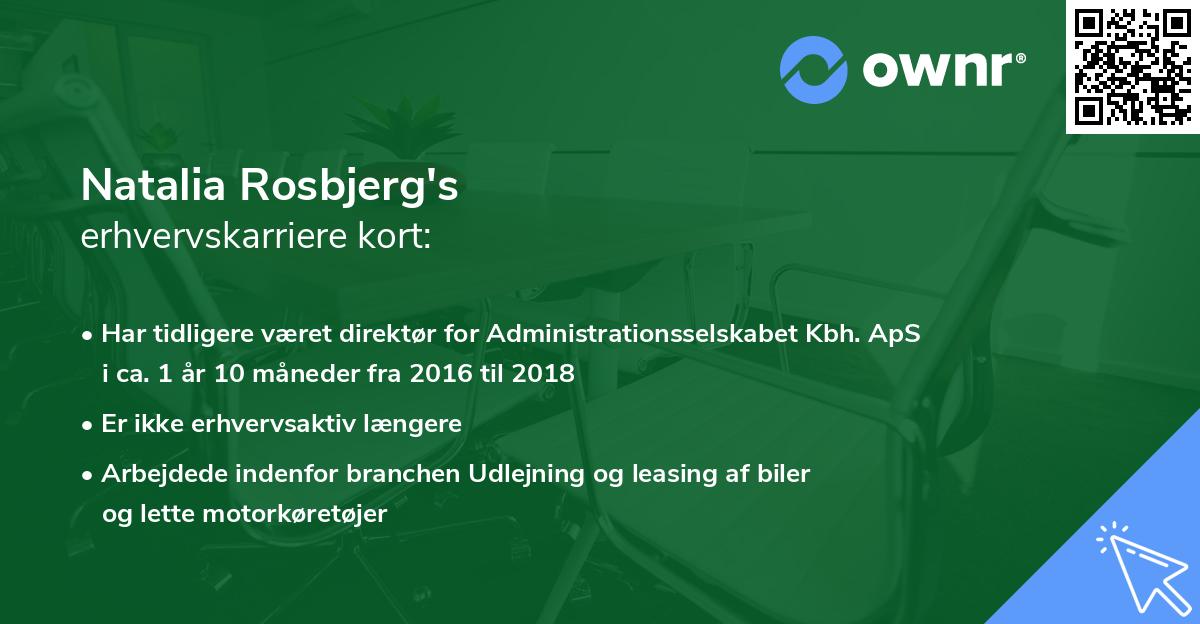 Natalia Rosbjerg's erhvervskarriere kort