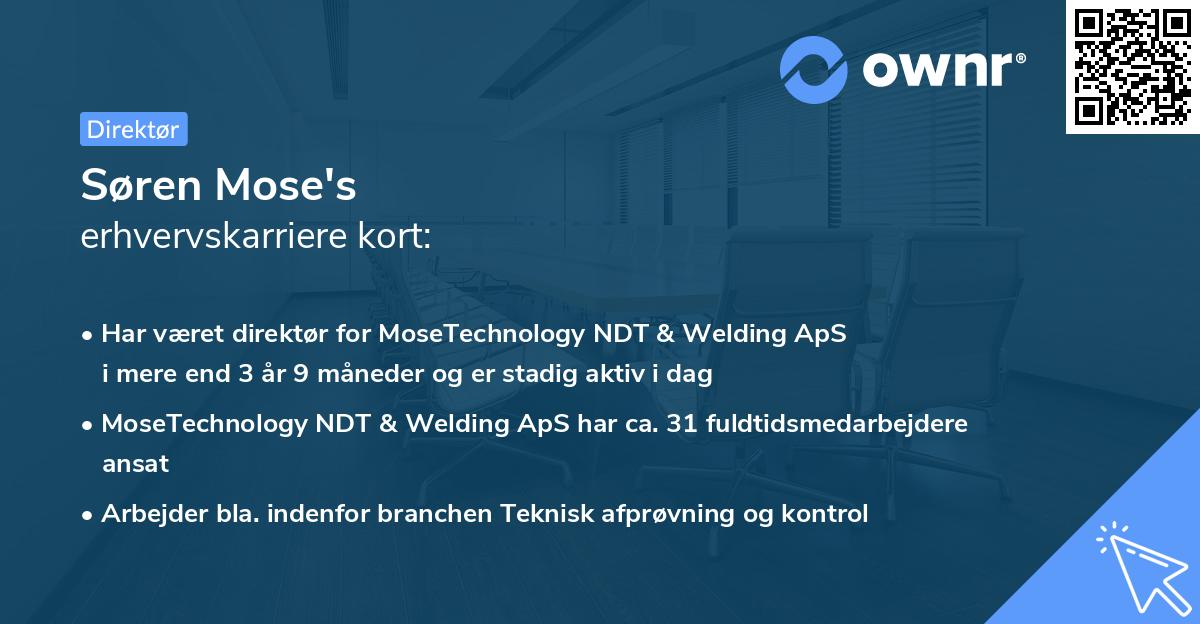 Søren Mose's erhvervskarriere kort