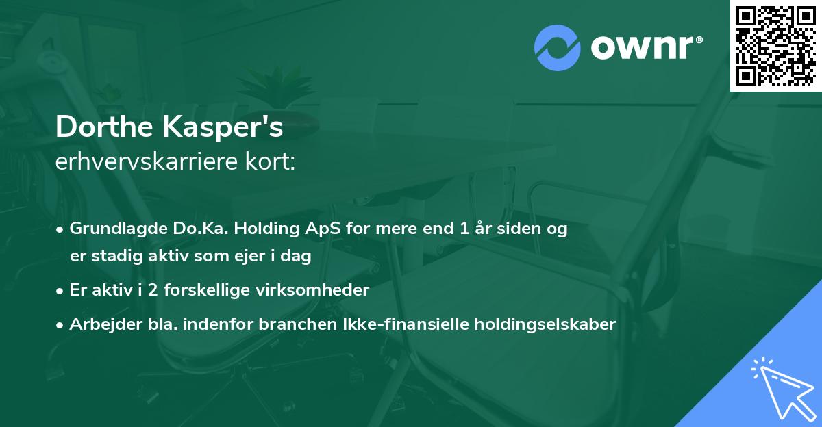 Dorthe Kasper's erhvervskarriere kort