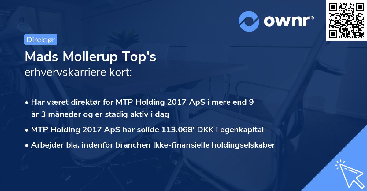 Mads Mollerup Top's erhvervskarriere kort