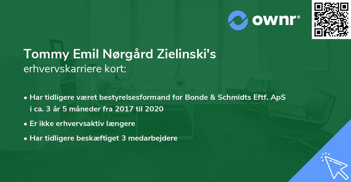 Tommy Emil Nørgård Zielinski's erhvervskarriere kort