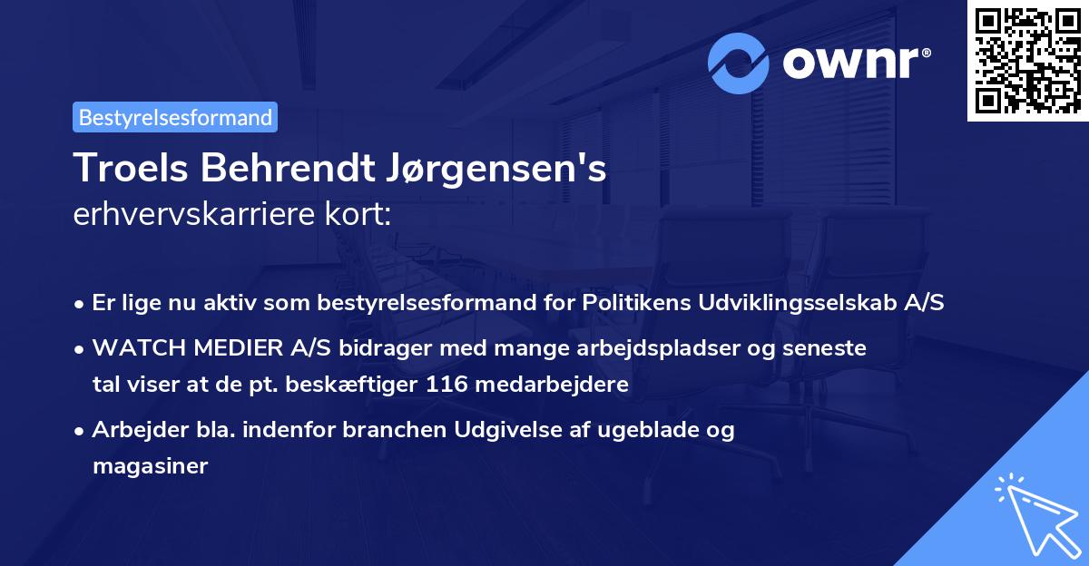 Troels Behrendt Jørgensen's erhvervskarriere kort