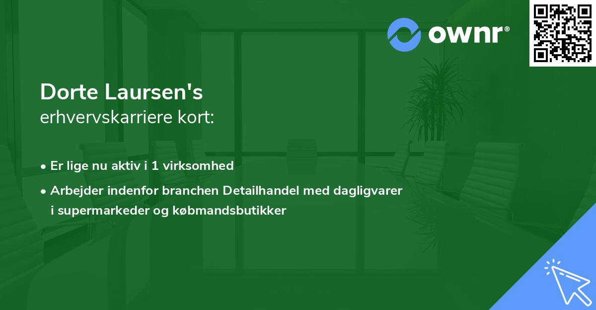 Dorte Laursen's erhvervskarriere kort