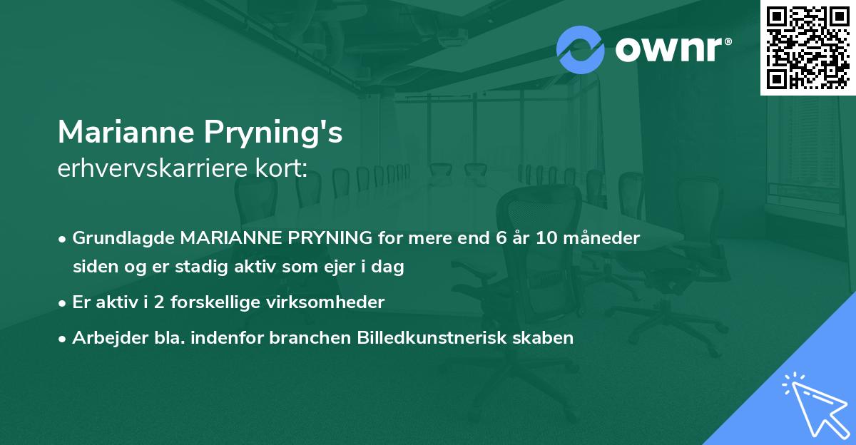 Marianne Pryning's erhvervskarriere kort